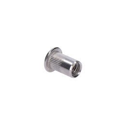 AISI304 nýtovací matice M6, plochá, rýhovaný dřík, L-13mm
