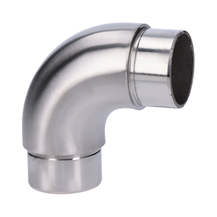 Spojka 90° na trubku ø 42,4 mm, broušená nerez AISI 304