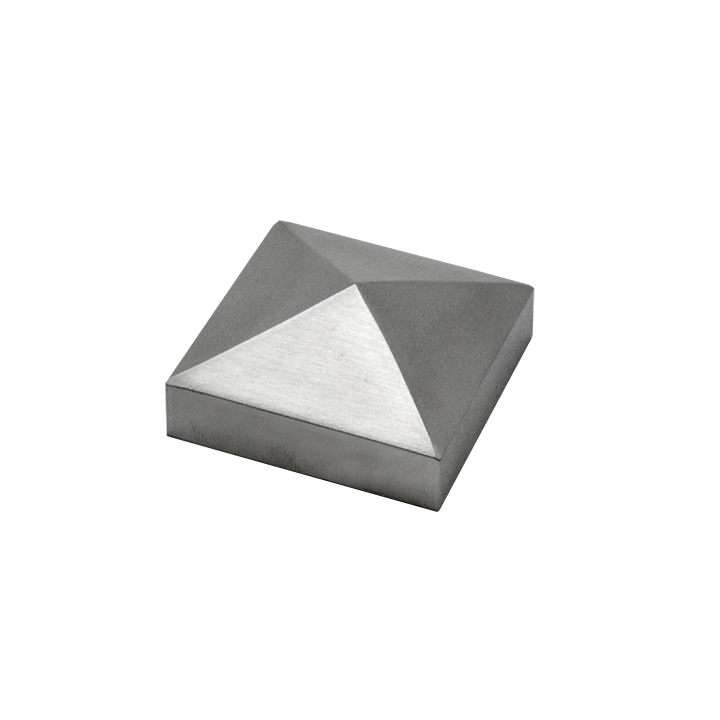 Ukončení stříška jeklu 40 x 40 mm, broušená nerez AISI 304