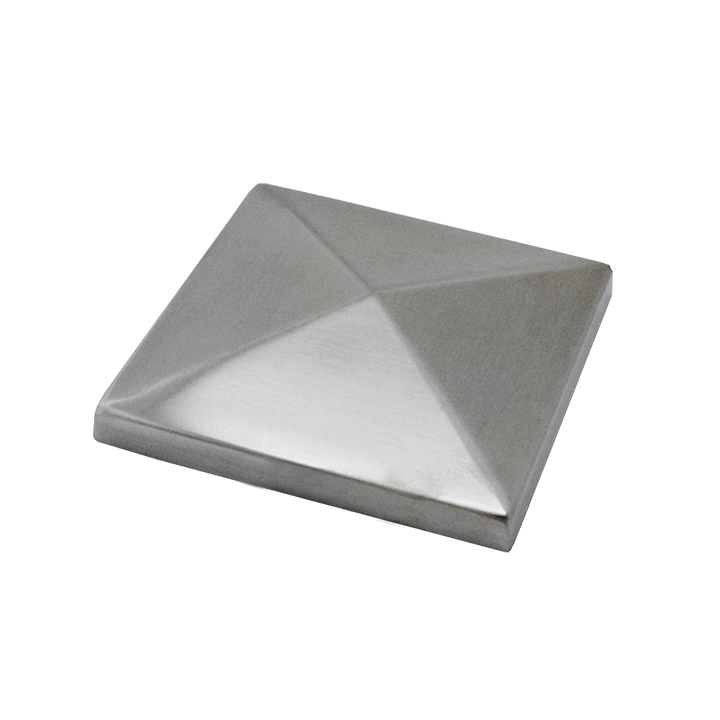 Ukončení stříška jeklu 100 x 100 mm, broušená AISI 304