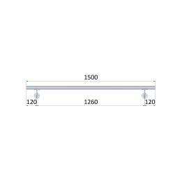 Madlo ø 42.4mm, L-1500mm, broušená nerez AISI304