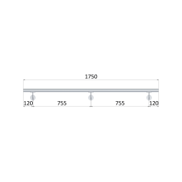 Madlo ø 42.4mm, L-1750mm, broušená nerez AISI304