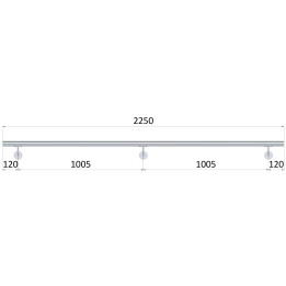 Madlo ø 42.4mm, L-2250mm, broušená nerez AISI304