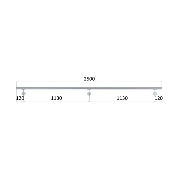 Madlo ø 42.4mm, L-2500mm, broušená nerez AISI304