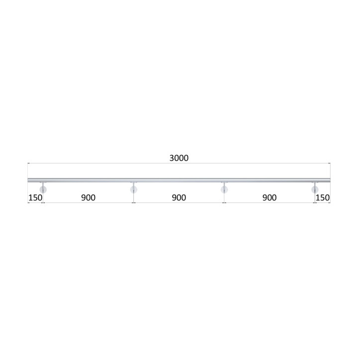 Madlo ø 42.4mm, L-3000mm, broušená nerez AISI304