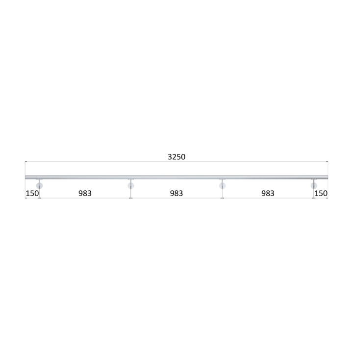 Madlo ø 42.4mm, L-3250mm, broušená nerez AISI304