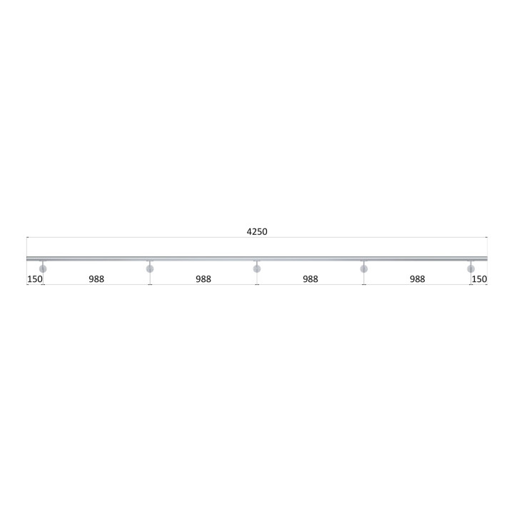 Madlo ø 42.4mm, L-4250mm, broušená nerez AISI304