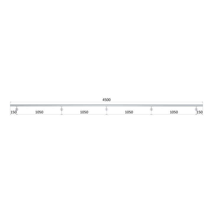 Madlo ø 42.4mm, L-4500mm, broušená nerez AISI304