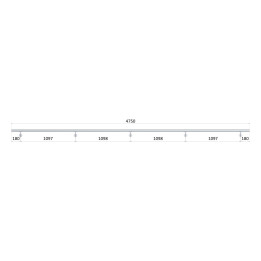Madloø 42.4mm, L- 4750mm, broušená nerez AISI304