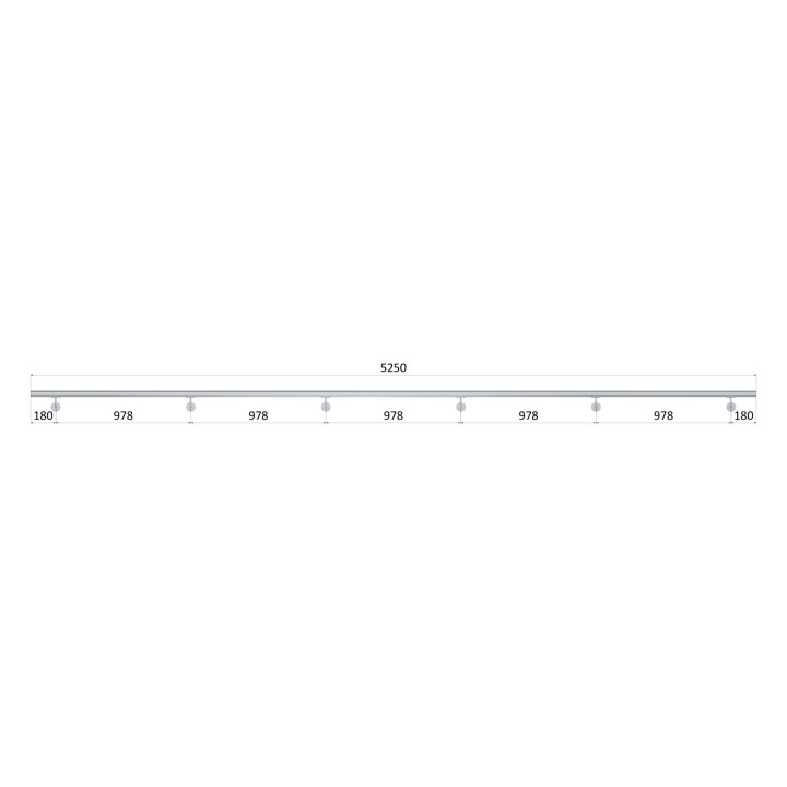 Madlo ø 42.4mm, L-5250mm, broušená nerez AISI304