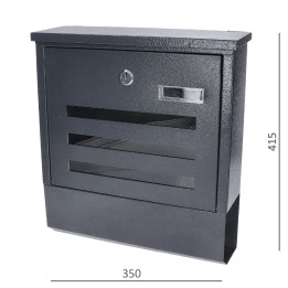 Poštovní schránka (350x415x125 mm, tloušťka 0.6 mm), max. formát listu: A4, antracitová