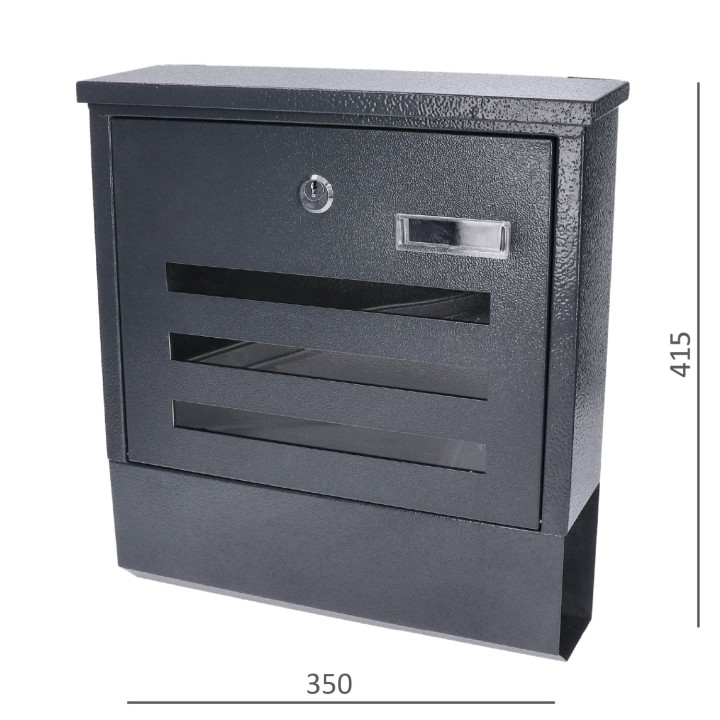Poštovní schránka (350x415x125 mm, tloušťka 0.6 mm), max. formát listu: A4, antracitová