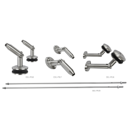 Set na skleněný přístřešek pro sklo 8 - 12,76 mm, AISI 304