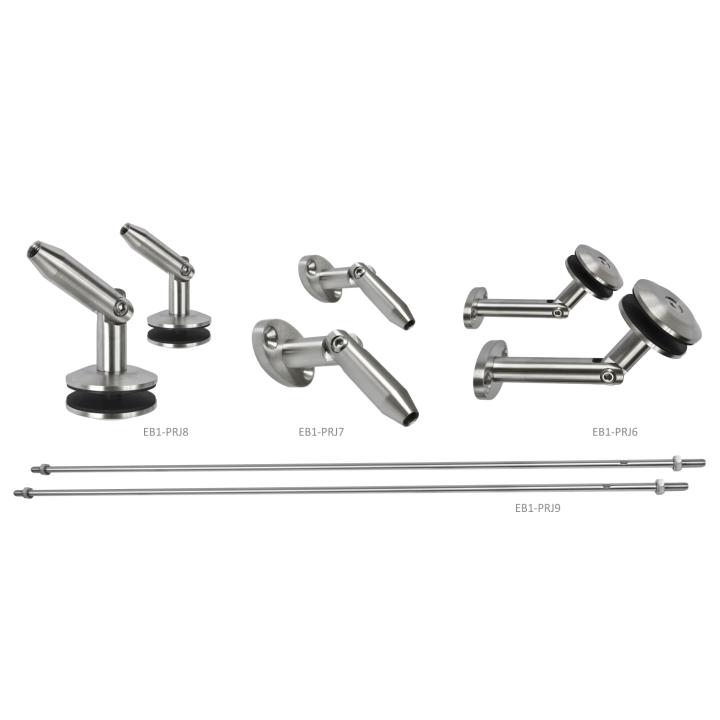 Set na skleněný přístřešek pro sklo 8 - 12,76 mm, AISI 304