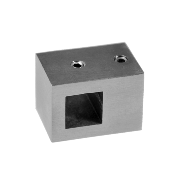 Držák profilu 10 x 10 mm, plochý, broušená nerez AISI 304