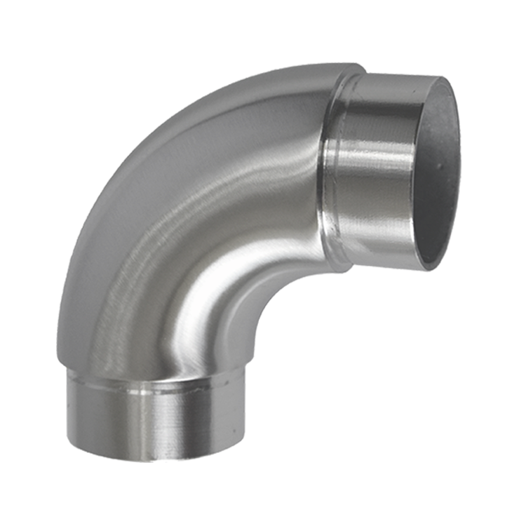 Spojka 90° na trubku ø 42,4 mm, broušená nerez AISI 316