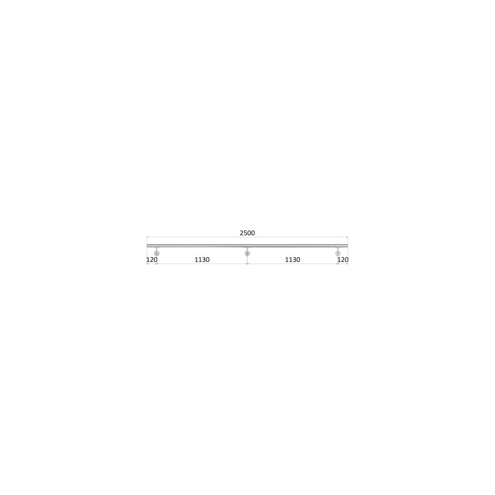Madlo ø 42.4mm, L-2500mm, broušená nerez AISI316