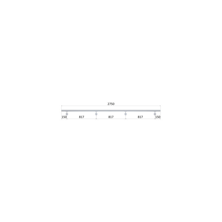 Madlo ø 42.4mm, L-2750mm, broušená nerez AISI316