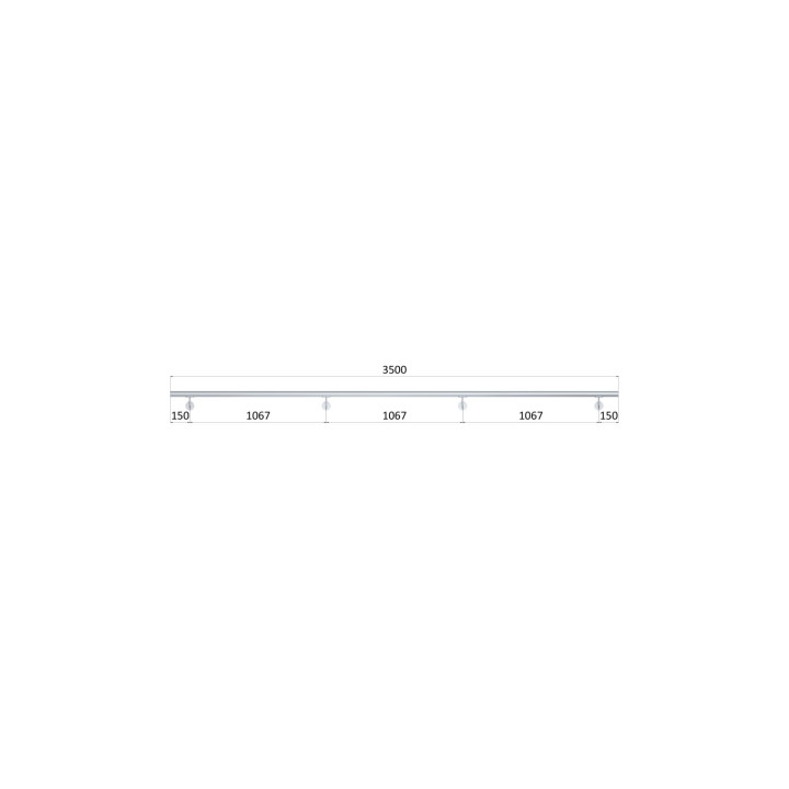 Madlo ø 42.4mm, L-3500mm, broušená nerez AISI316