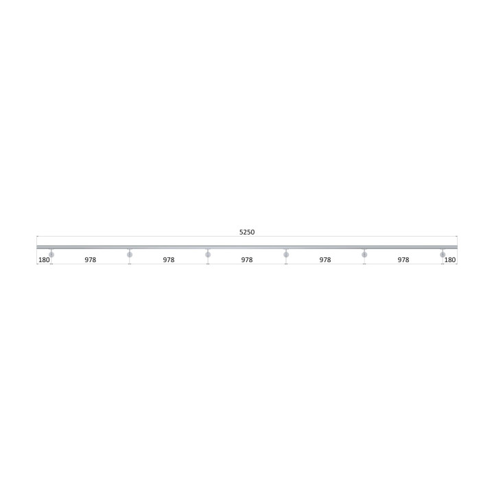 Madlo ø 42.4mm, L-5250mm, broušená nerez AISI316