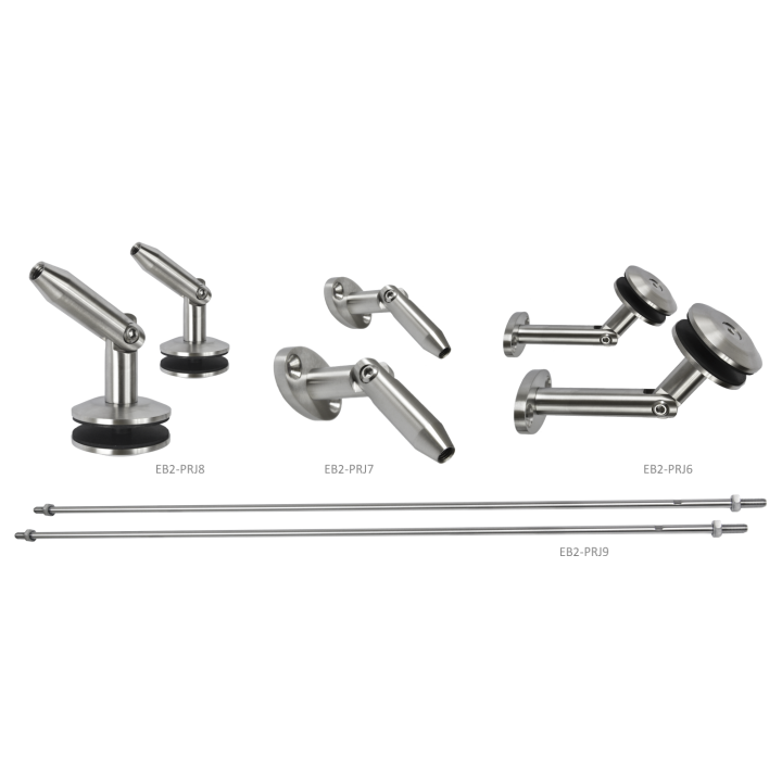 Set na skleněný přístřešek pro sklo 8 - 12,76 mm, AISI 316