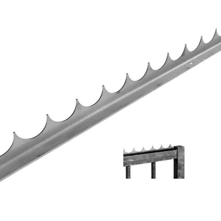 Ochranný hřeben proti přelezení, ocel 2 x 2000 mm, ohýbaný, bez povrchové úpravy