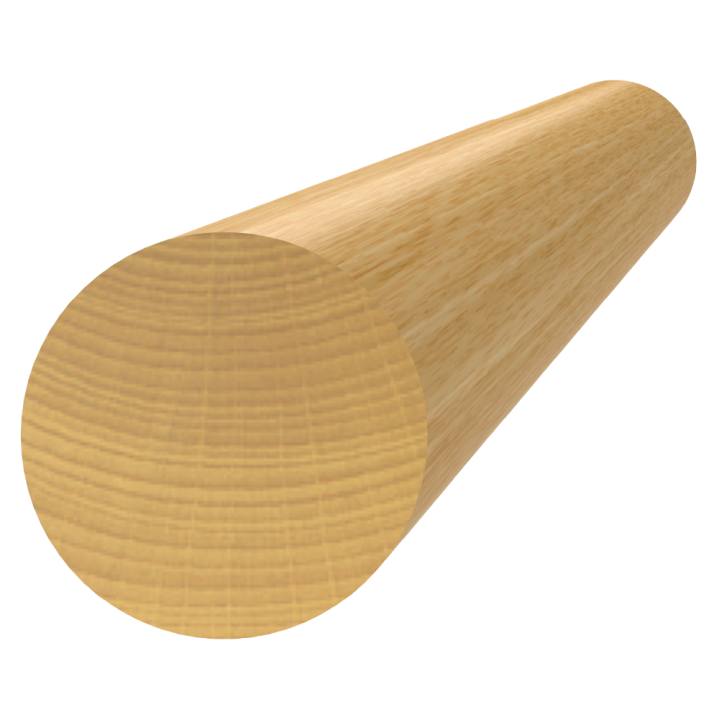 Dřevěný profil ø 42 x 4000 mm, buk, broušený, bez nátěru