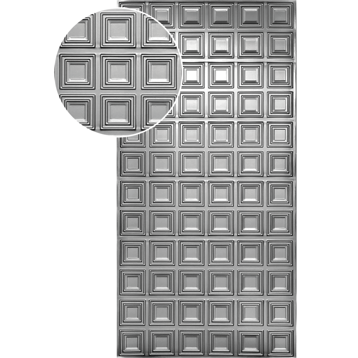 Plech pozinkovaný 2000x1000x1,2mm - čtverec, 3D efekt