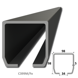 C profil 98 x 98 x 5 černý Fe