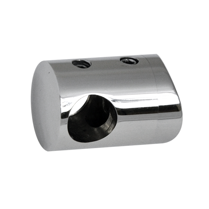 Držák tyče ø 12 mm na trubku ø 42,4 mm, leštěná AISI 304