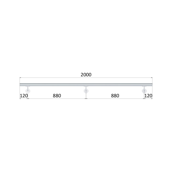 Madlo ø 42.4mm, L-2000mm, leštěná nerez AISI304