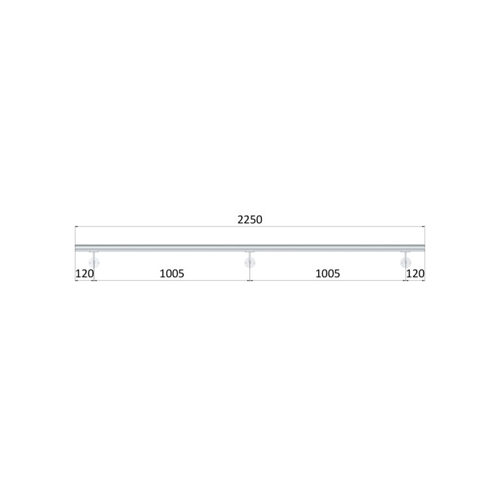 Madlo ø 42.4mm, L-2250mm, leštěná nerez AISI304