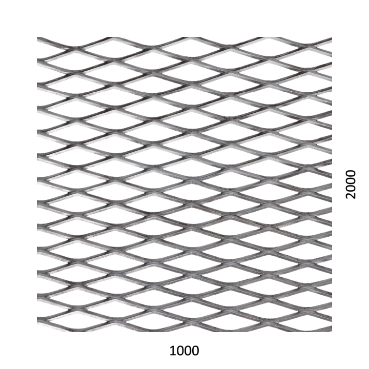 Tahokov Fe kosočtvercová oka 42x14 mm (1000x2000x1,5 mm)