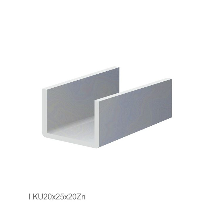 U-profil 20 x 25 x 20 x 2 x 3000 mm, žárově zinkovaný