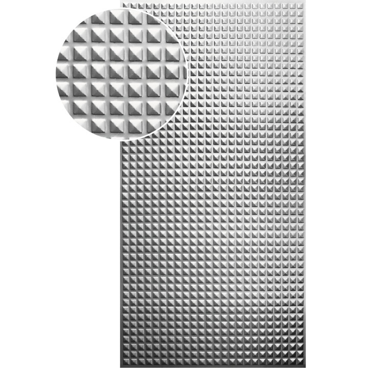 Plech pozinkovaný 2000x1000x1,2 mm - PYRAMIDA 2, 3D efekt