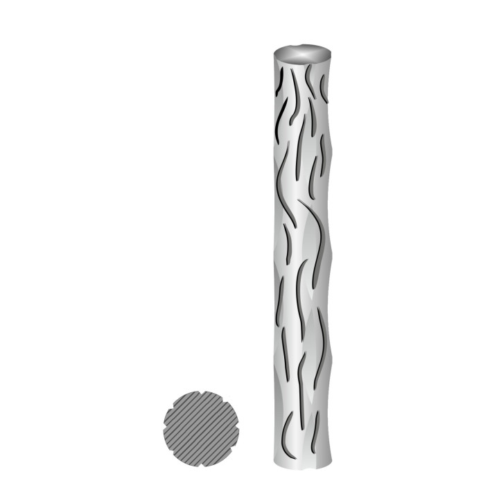 Tyč plná ø 8 x 4000 mm, černá S235, zdobená, vzor réva