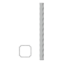 Uzavřený profil 25 x 25 x 2 x 3000 mm, černý S235, zdobený