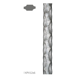 Plochá tyč plná 12 x 6 x 3000 mm, ocel S235, zdobená