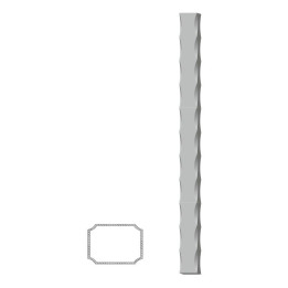 Uzavřený profil 50x30x2,5 mm černý S235 zdobený po hranách (L=6000 mm)