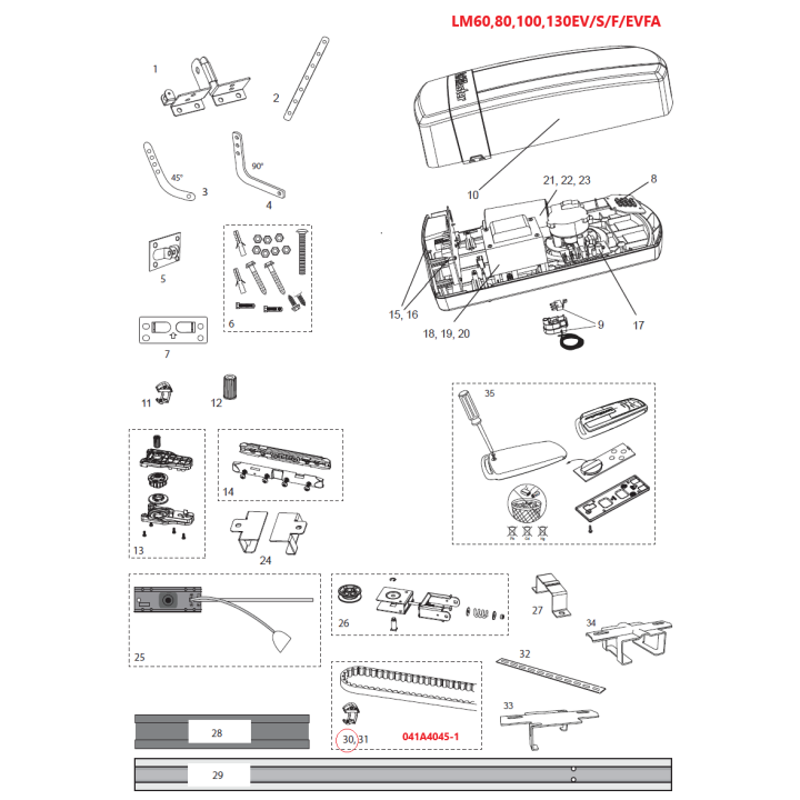 041A4045-1 řemen s běžcem pro kolejničku 8023CR5 (5688mm)