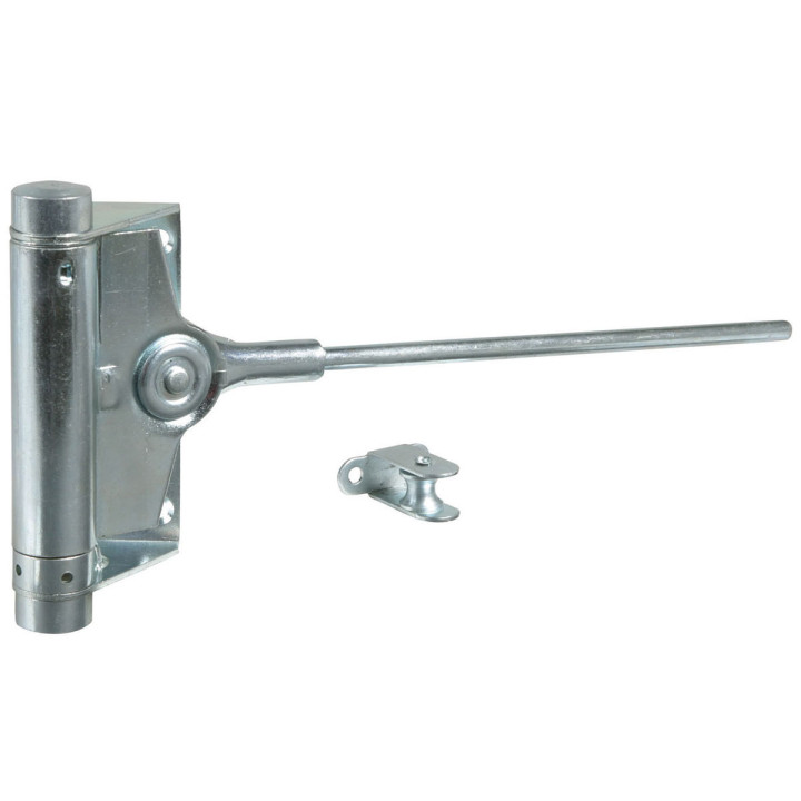 Dverový pružinový zatvárač pozinkovaný H - 100mm, L - 240mm, max. hmotnosť dverí 40kg