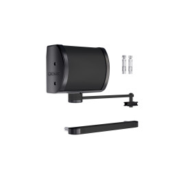 Hydraulický zavírač s kluznou lištou, uchycení na sloupek nebo na stěnu, pro křídlové brány a brány (LOCINOX® PANTHER-9005)