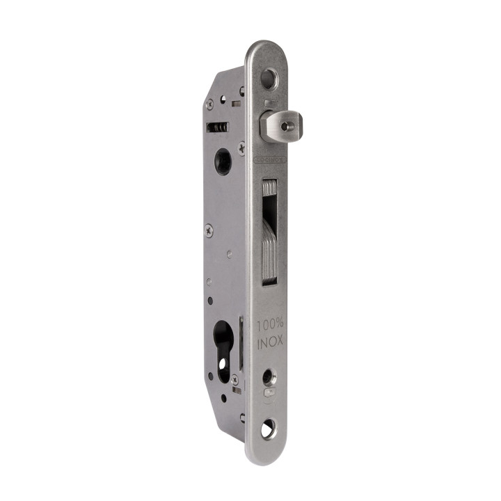 Zadlabávací zámek pro křídlové vrata, rozteč 92 mm, zádlab 37 mm, pro profil 40 mm a více (LOCINOX® FORTYLOCK)