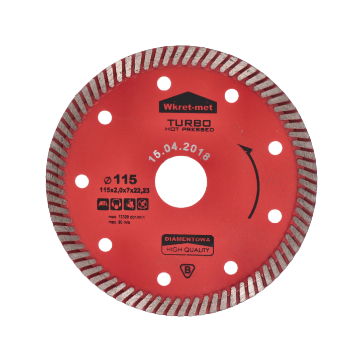 Turbo diamantový kotouč lisovaný za tepla 115 x 2,2 x 22 mm