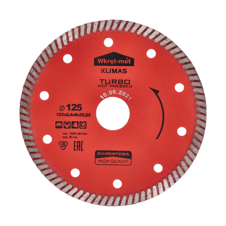 Turbo diamantový kotouč lisovaný za tepla 125 x 2,3 x 22 mm