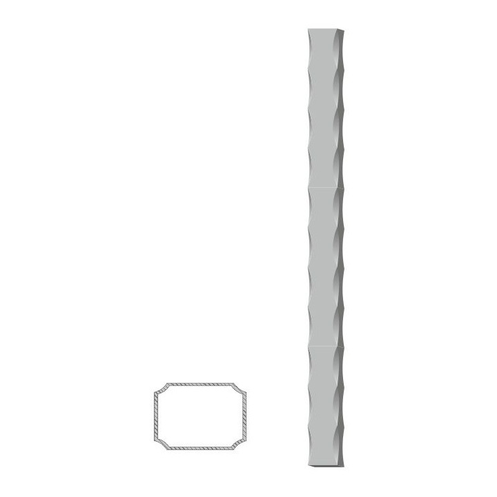 Uzavřený profil 50x30x2mm černý S235 zdobený po hranách L=6000mm