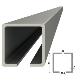 C profil 80 x 80 x 5 x 6000 mm, pozinkovaný