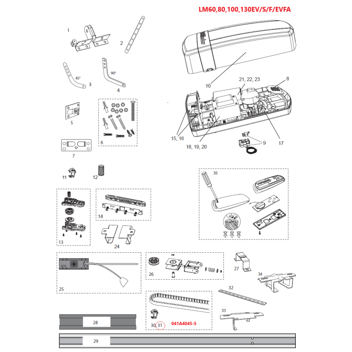 Řemen s běžcem pro kolejničku CR5 (041A4045-5) (13010mm)