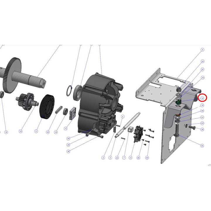 Horní pouzdro šroubu mechanického nastavení MBAR LBAR PPD2098R01.4540