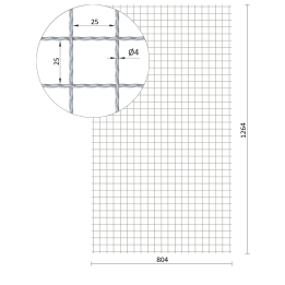 Žebírkové pletené síto oko 25×25 mm, nerez AISI 304
